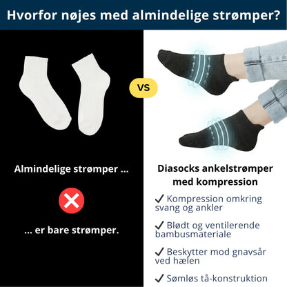 Ankelstrømper i bambus med kompression