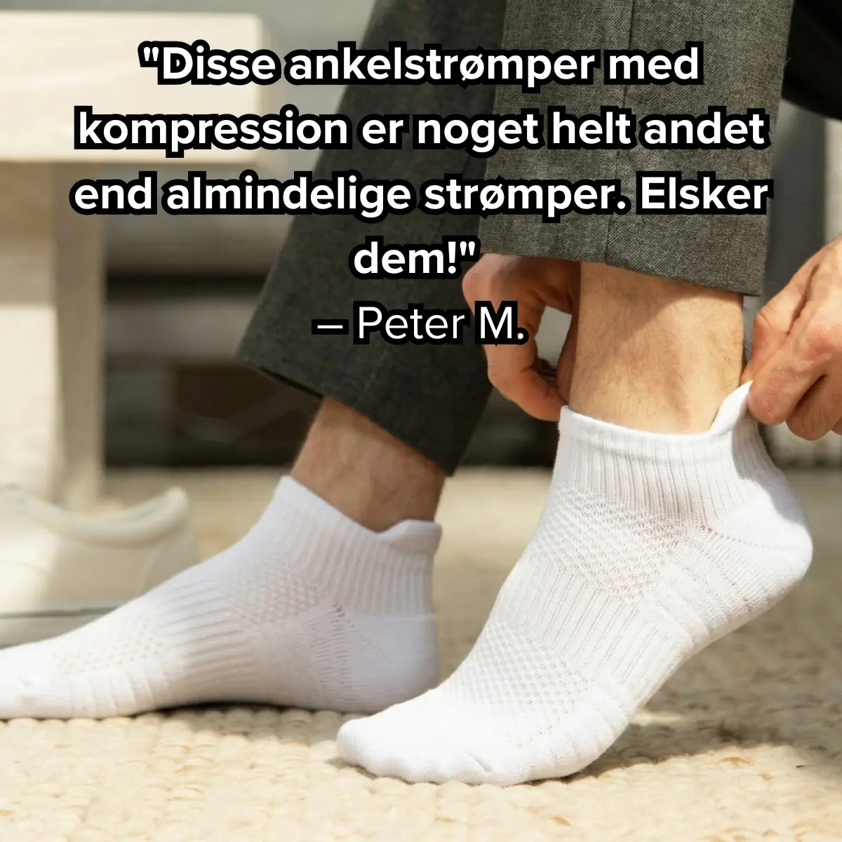 Ankelstrømper i bambus med kompression