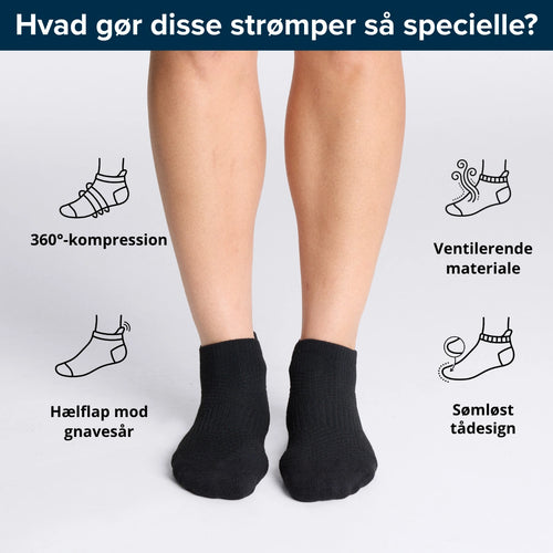 Ankelstrømper i bambus med kompression